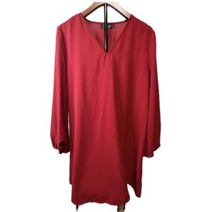 Chic Long Sleeve Red Dress